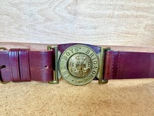 Vintage Boys' Brigade Leather Uniform Belt, Brass Buckle, Excellent condition
