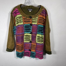 Cardigan Tribe By A People United cotone patchwork giacca boho Lagenlook taglia Lg