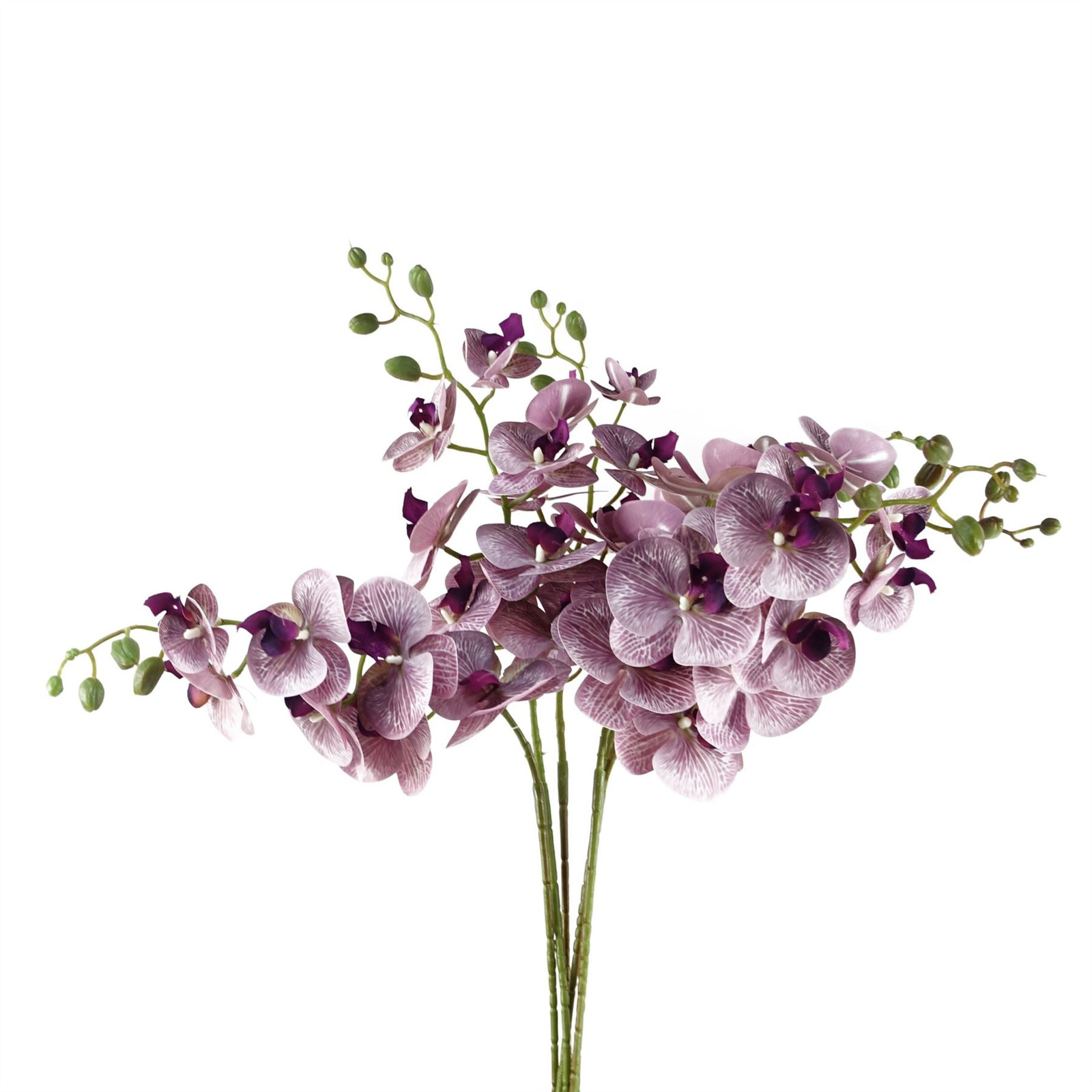 Pack of 6 x Artificial Flowers Phalaenopsis Orchid Purple Stem 100cm - Image 3
