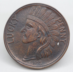 Lucky Penny Coin Medallion Indian Head/Gettysburg Missing Metal