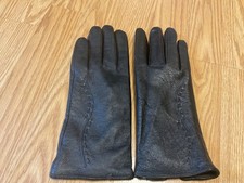 Vintage Black Genuine Leather Women's Gloves Sz 6
