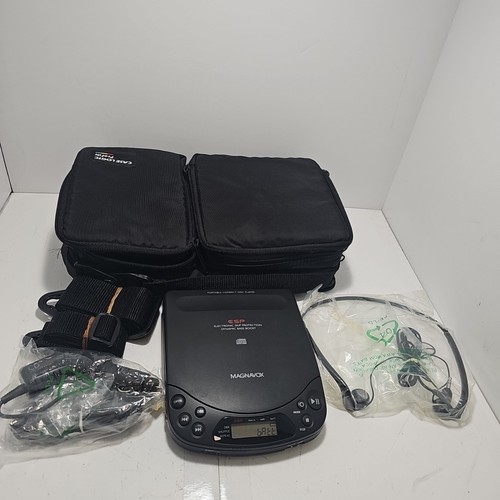 MAGNAVOX Lettore CD Discman ESP AZ6844 Adattatore CA e Custodia Logic ProFile CD Case - Foto 1 di 10