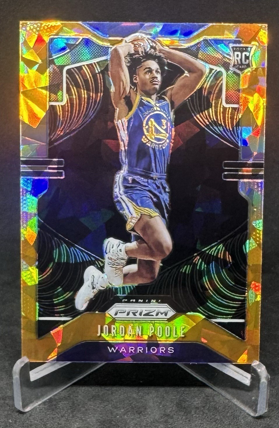 2019-20 Panini Prizm #272 Jordan Poole Prizms Orange Cracked Ice