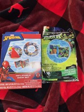 MARVEL SPIDER-MAN INFLATABLE SWIM SET WITH ARM FLOATIES, SWIM RING BEACH BALL