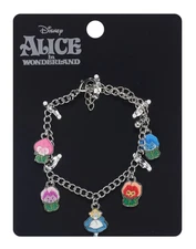 Disney Alice In Wonderland Sassy Flowers Charm Bracelet