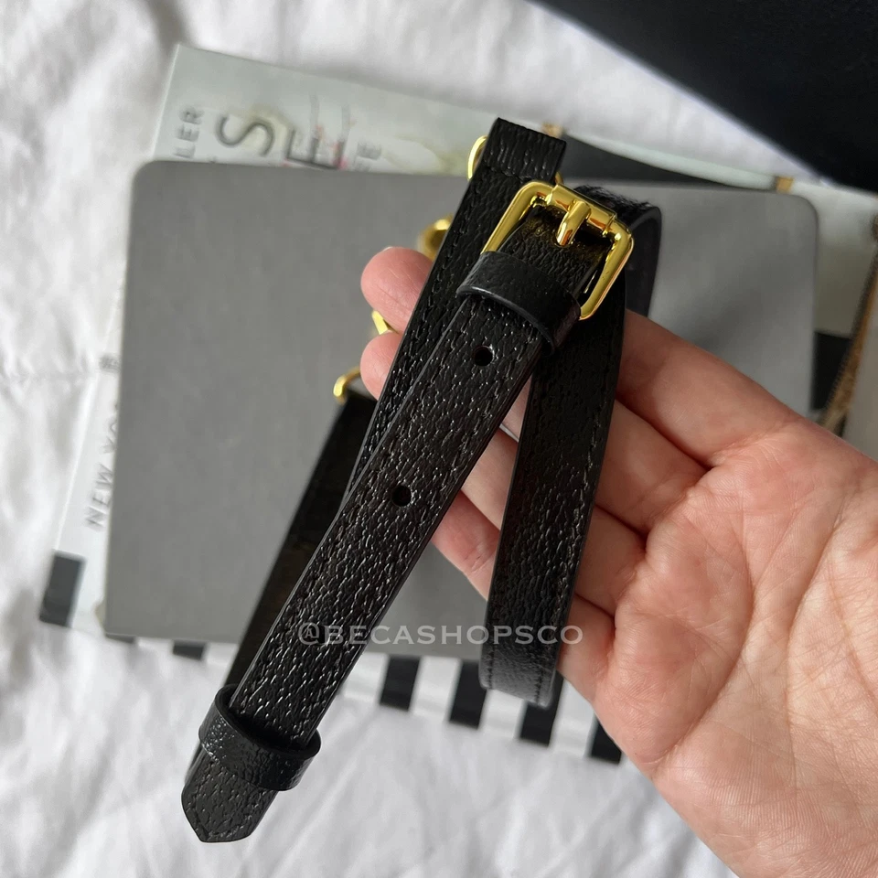 Bandolera de cuero genuino negra de repuesto para bolso Gucci Foto 2 de 4