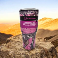 New Realtree Pink Camo 30 oz  Tumbler Stainless Steel Double Wall Insulated 