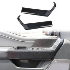 Carbon Fiber Style Interior Door Handle Molding Cover Trim for Ford F-150 2021+