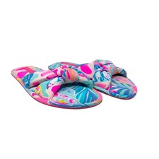 Lilly Pulitzer Pool Slippers Sandal Sea Glass Rainforest Retreat Print Size S/M