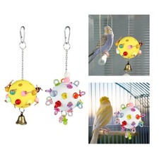 Parrot Chew Toy Ball Encourages Foot Exercise Budgie Birds Cage Hanging Toy