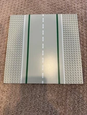 LEGO Baseplate, Straight Road Pattern, Light Gray, Square 32X32