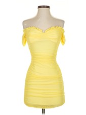 Fashion Nova Women Yellow Cocktail Dress S