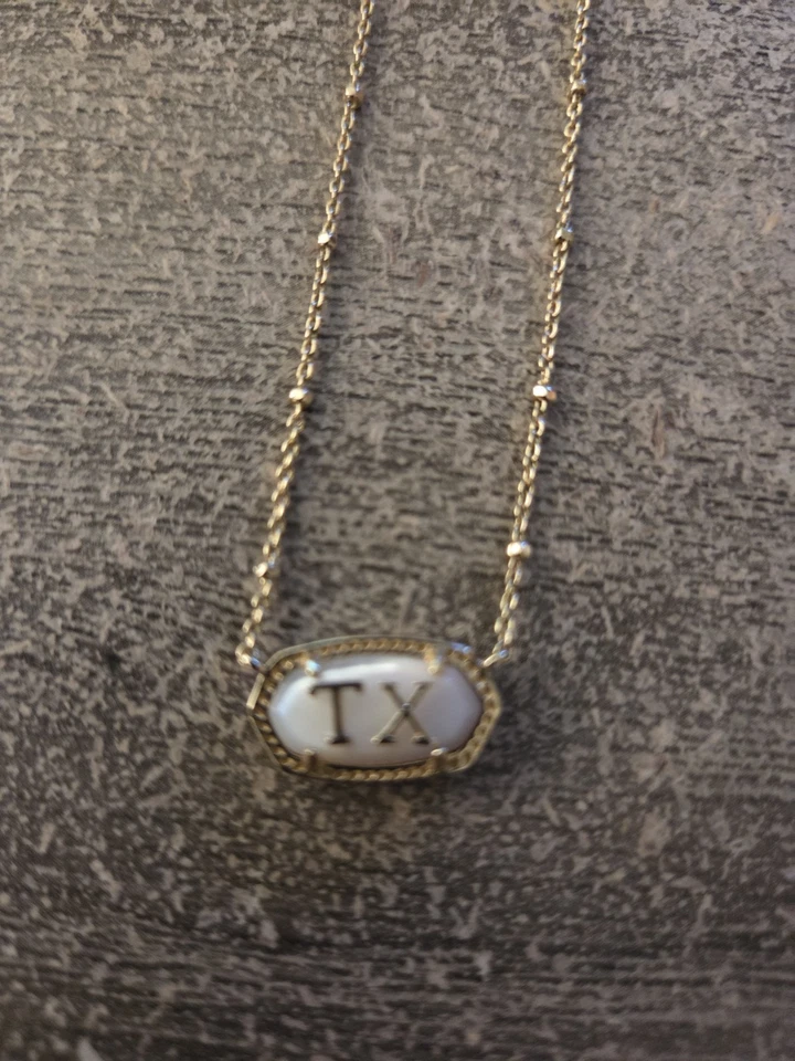 Kendra Scott Elisa TX Teal Texas Pendant Gold Necklace NWT - Image 2 of 4