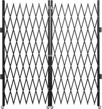 Folding Security Gate, 87" H x 152" W Expandable Gate, Heavy-Duty Steel Outdoor