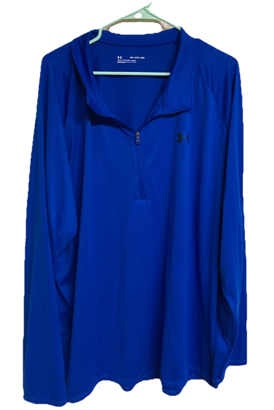 Men's Under Armour Tech 1/2 Zip Long Sleeve Pullover Loose Fit Blue Size 4XL