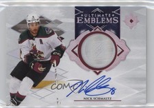 2023-24 Upper Deck Ultimate Collection Emblems Nick Schmaltz #UE-NS Auto s3e