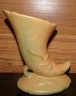 Vintage WELLER Wild Rose Cornucopia Pottery Vase