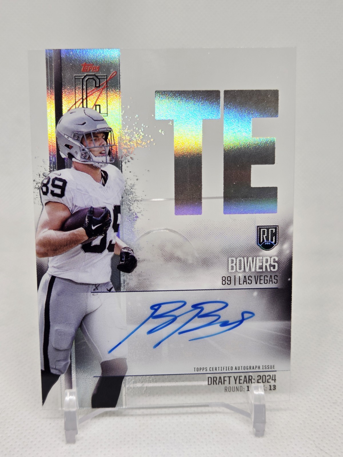 2024 Topps Signature Class Rookie Class Crystal Clear Brock Bowers Auto Raiders
