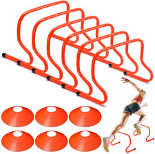 6 Sets 12" Speed Agility Training Hurdles for Athletes Soccer Training Hurdles A