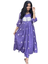 GoSriKi Women's Rayon Blend Anarkali Printed Kurta with Pant