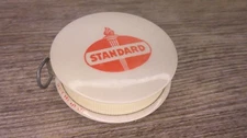 vtg. celluloid advertising tape measure Fred Gittinger Standard oil Chenoa,ILL