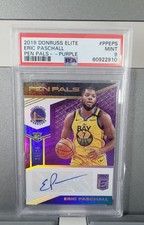 2019-20 Donruss Elite - Pen Pals Eric Paschall #PP-EPS Purple /25 POP2 0 HIGHER