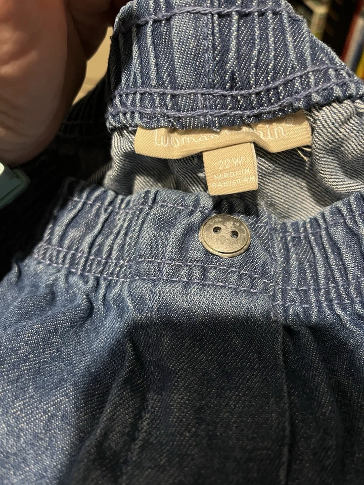 Woman Within Straight-Leg All Cotton Denim Pull-on Jeans, Medium Stonewash - Image 4 of 4