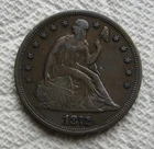 1872 Seated Liberty Silver Dollar Rare Key Date   XF Cleaned Toned Scratched