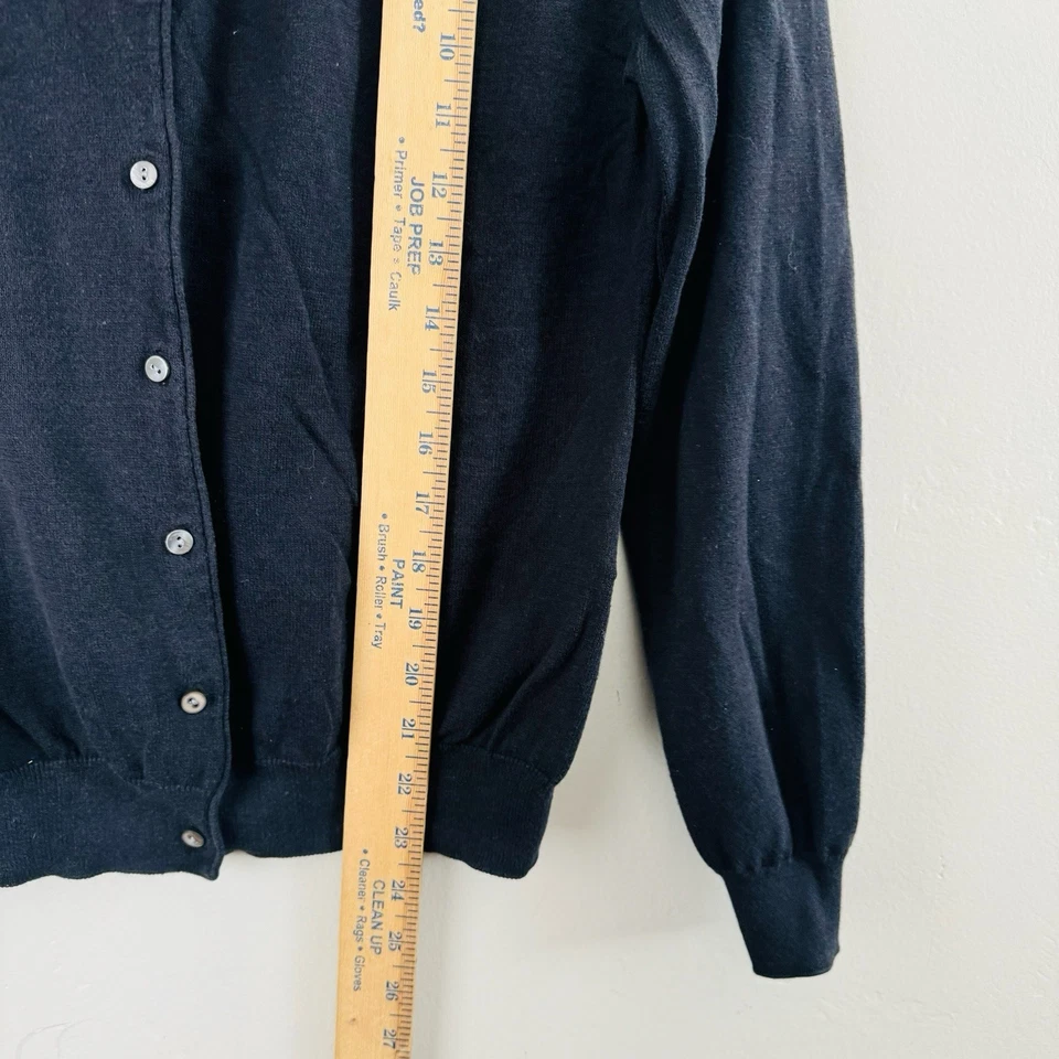 Cárdigan para mujer Woolovers negro mezcla de seda y algodón con botones mediano Foto 4 de 4