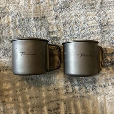 200ml Titanium Cup Camping Mug Foldable Handle Pair