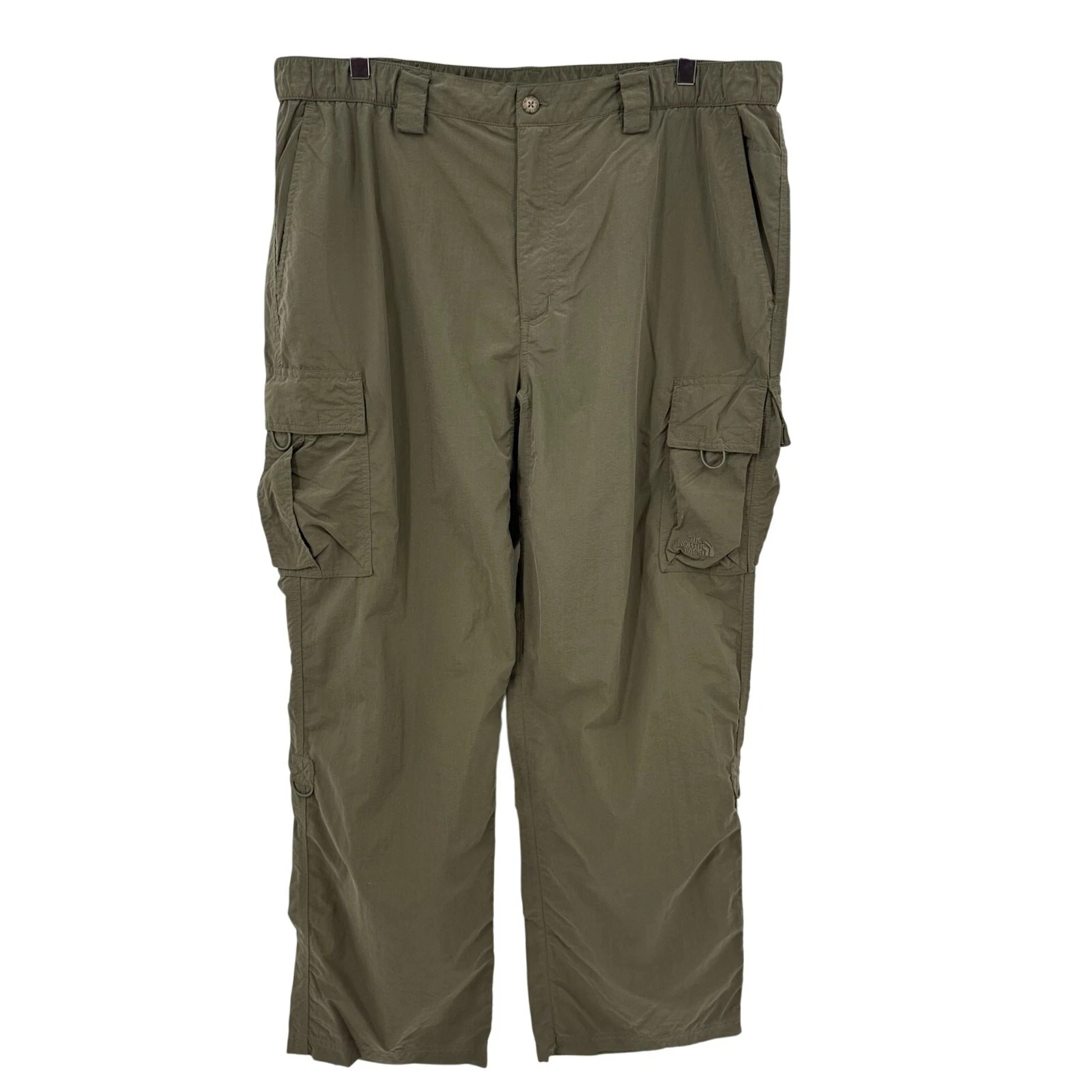 The North Face Men’s XL Short Court Olive Green Nylon Cargo Hiking Pants 38 x 31