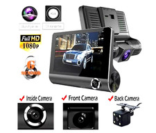 Car Black Box Dashcam 4 Screen 1080P 3 Lens D...