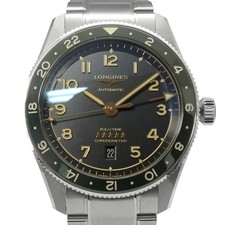 LONGINES WATCH SPIRIT ZULU TIME L3.812.4.63.6 AUTOMATIC DATE BLACK DIAL SS MEN'S