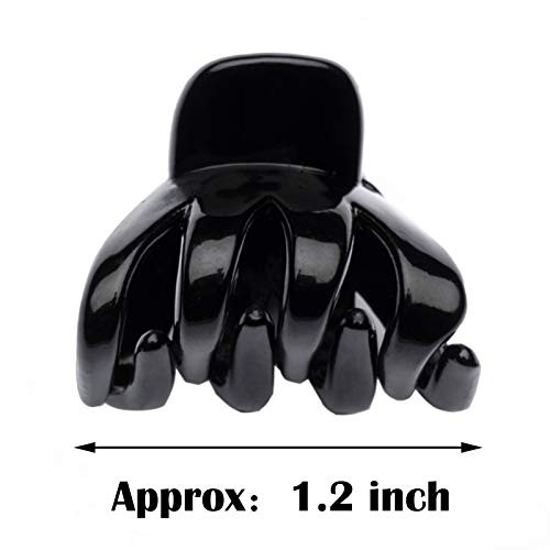 12 Pack Small Hair Claw Clips 1.2 Inch Plastic 4 Black & 4 Brown & 4 White - Picture 4 of 7