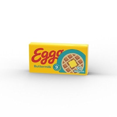 Eggo Buttermilk   Custom printed original LEGO  brick tile / 12025-2