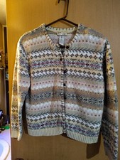 Heirloom Collectibles Colorful Cardigan Grandma Core Striped Large Vintage