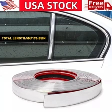 16Ft Chrome Molding Trim Strip Decoration for Car Door Edge/Window/Bumper Guard