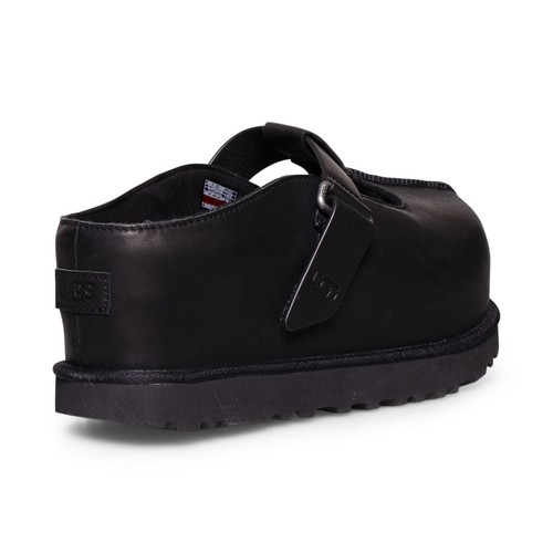 UGG GOLDENSTAR HI BLACK CLOG LEATHER PLATFORM WOMEN'S SANDALS SIZE US 8.5 NEW - Picture 3 of 5
