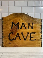 Handmade Wooden Man Cave Decorative Rustic SIGN WALL DECOR PLAQUE Brown Black