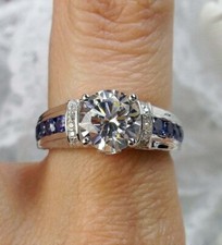 3.10 Ct Round Cut Lab-Created White Diamond Engagement Ring 925 Sterling Silver