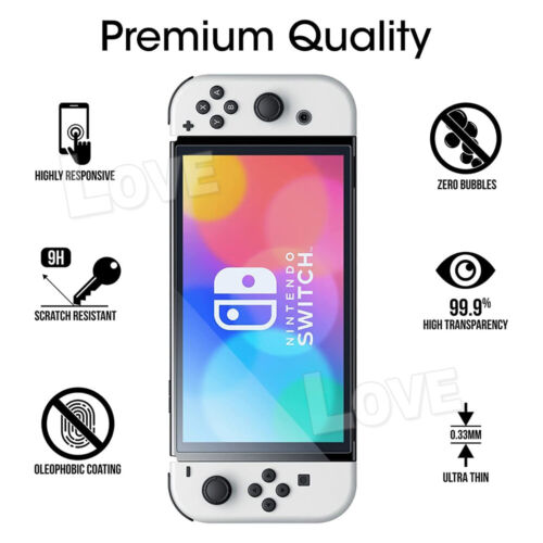 2X For Nintendo Switch OLED 2021 Tempered Glass Screen Protector NEW - Picture 2 of 11