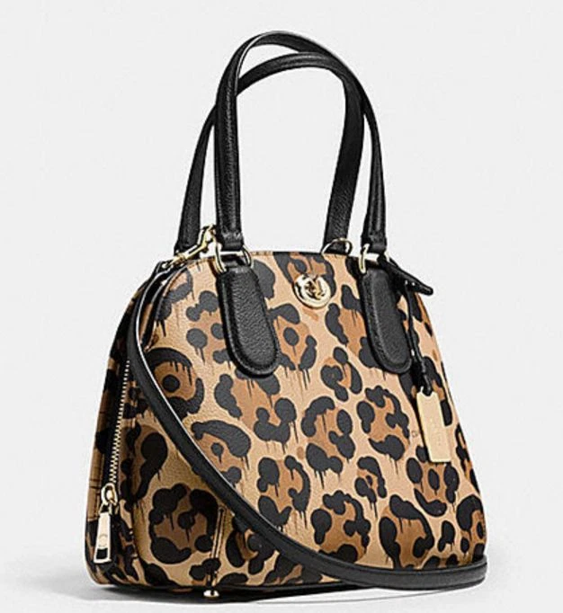 Borsa a tracolla Coach Baseman Ocelot Mini Prince Street nuova con etichette Wild Beast Leopard F37101