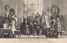 Postkarte Marionettentheater Münchner Künstler