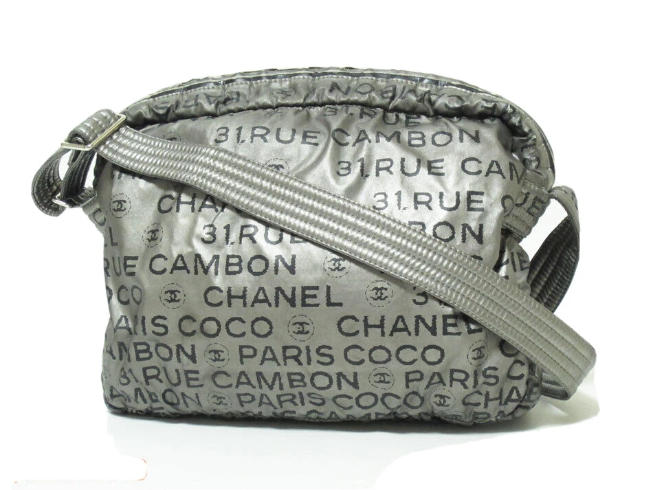 CHANEL Unlimited Shoulder Bag Crossbody Nylon Silver Black Rare 230611T