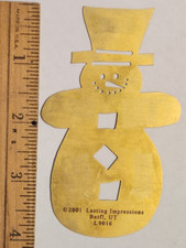 Lasting Impressions L9016 Snowman Holidays Brass Stencil Christmas Frosty