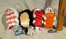 NEW HUGGABLE SUSHI SMALL KEYCHAIN PLUSH SET OF 4 JAPAN FREE SHIP
