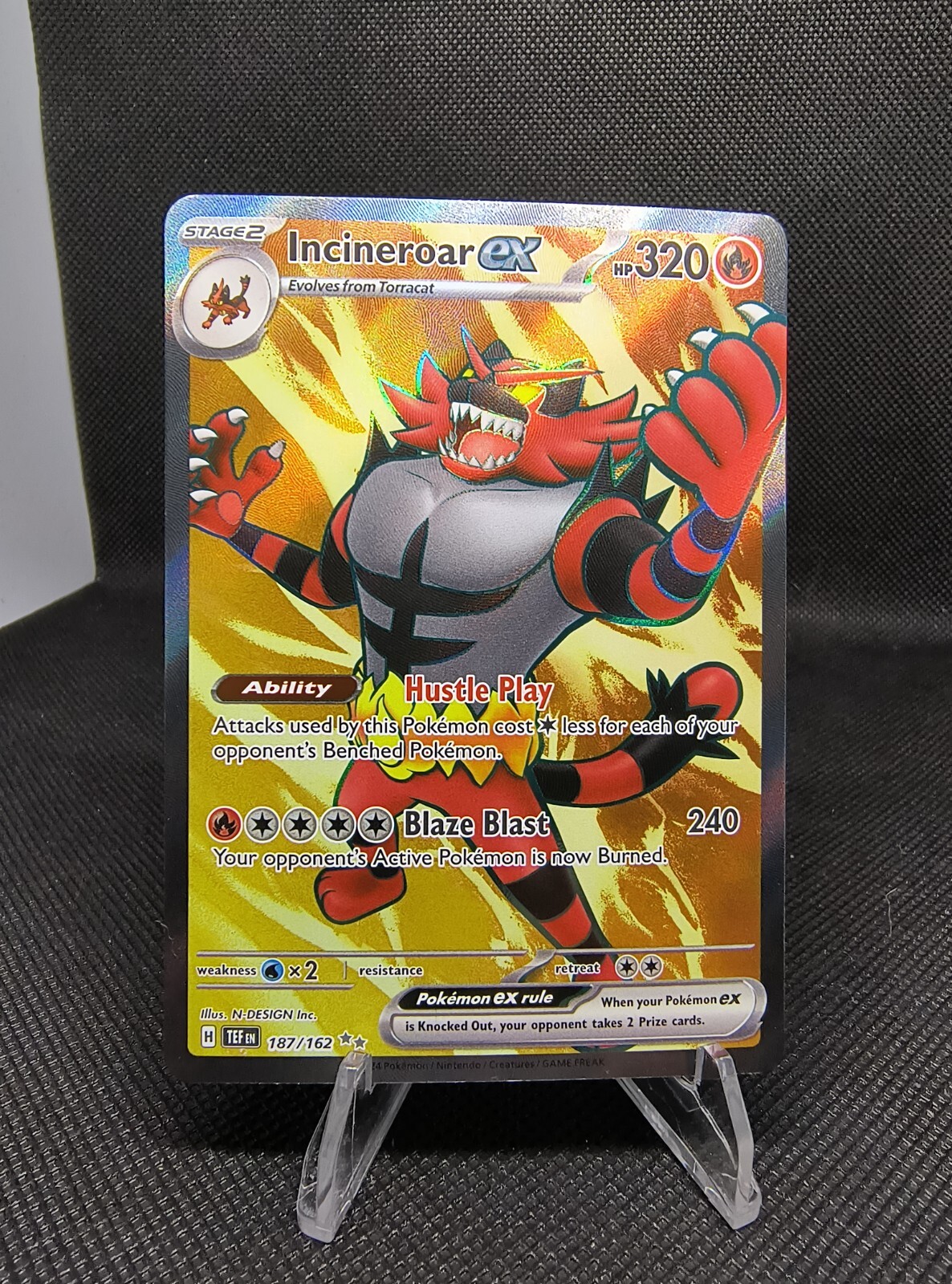 Incineroar Ex 187/162 Sv05: Pokemon TCG Temporal Forces Holo Full Art Rare NM