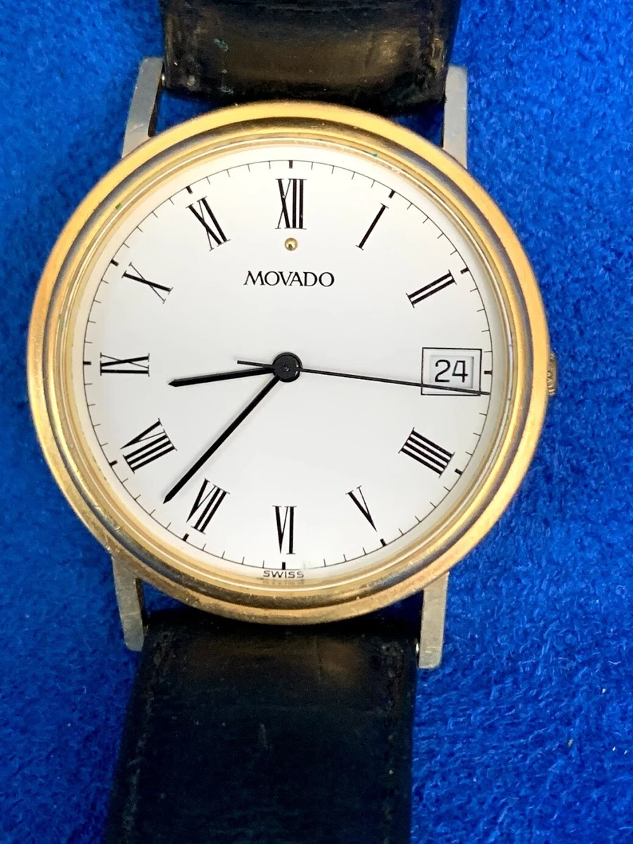 Vintage Movado 14k Gold Genuine Swiss Sapphire Crystal 74529884 819609