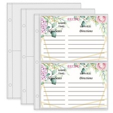 Recipe Card Page Protectors Mini Recipe Card Sleeves For 8.5 X 9.5 3ring Binder
