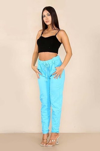 Women's Ladies Stretch Plain Magic Pants Comfy Lagenlook Trousers Magic Stretchy - Picture 72 of 76